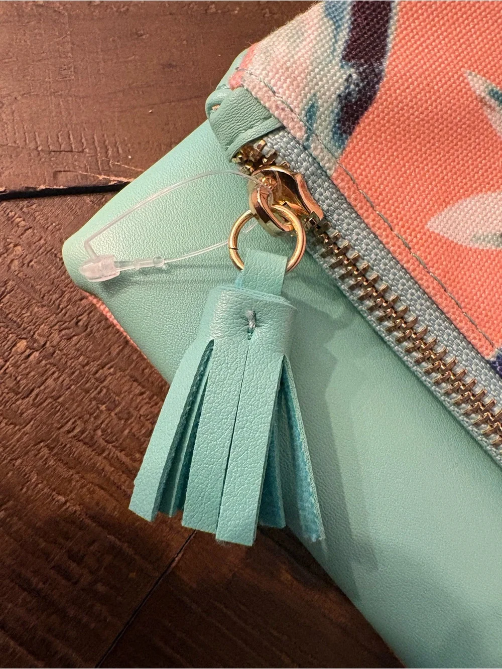 Rachel Pally Coral Floral & Mint Fold-Over Clutch